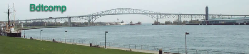 Freighter under Blue Water Bridge